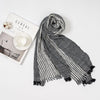 Striped Cotton Blend Scarf for Spring and Fall
