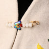 Bodhi Seed Beaded Safety Pin Brooch
