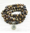 108 Bead Mala Bracelet with Lotus or Om Charm