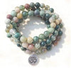 108 Bead Mala Bracelet with Lotus or Om Charm