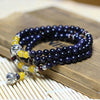 Blue Sandstone Wealth Charm Bracelet - 6mm Beads