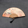 Chinese Style Bamboo Folding Fan with Tassel