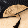Chinese Style Bamboo Folding Fan with Tassel