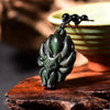 Natural Rainbow Obsidian Fox Pendant Necklace