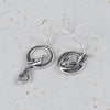 925 Sterling Silver Phoenix Earrings, Vintage Asymmetry Dangle