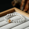 Clear Quartz Black Obsidian Dragon Bracelet