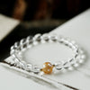 Clear Quartz Black Obsidian Dragon Bracelet