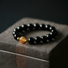 Clear Quartz Black Obsidian Dragon Bracelet