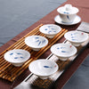 Blue and White Porcelain Koi Fish Teacup, Hand Painted Jingdezhen Ceramic Tea Bowl