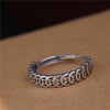 Sterling Silver Coin Design Adjustable Ring