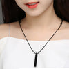 Black Obsidian Blue Sandstone Pendant Necklace Crystal Stone