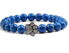 Save A Dog Stone Bracelet with Paw Charm, 8mm Beads