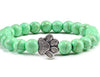 Save A Dog Stone Bracelet with Paw Charm, 8mm Beads