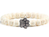 Save A Dog Stone Bracelet with Paw Charm, 8mm Beads