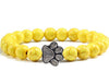 Save A Dog Stone Bracelet with Paw Charm, 8mm Beads