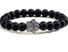 Save A Dog Stone Bracelet with Paw Charm, 8mm Beads