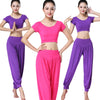 Solid Color Yoga Dance Long Harem Pants Set