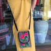 Embroidered Canvas Crossbody Bag with Floral Motifs