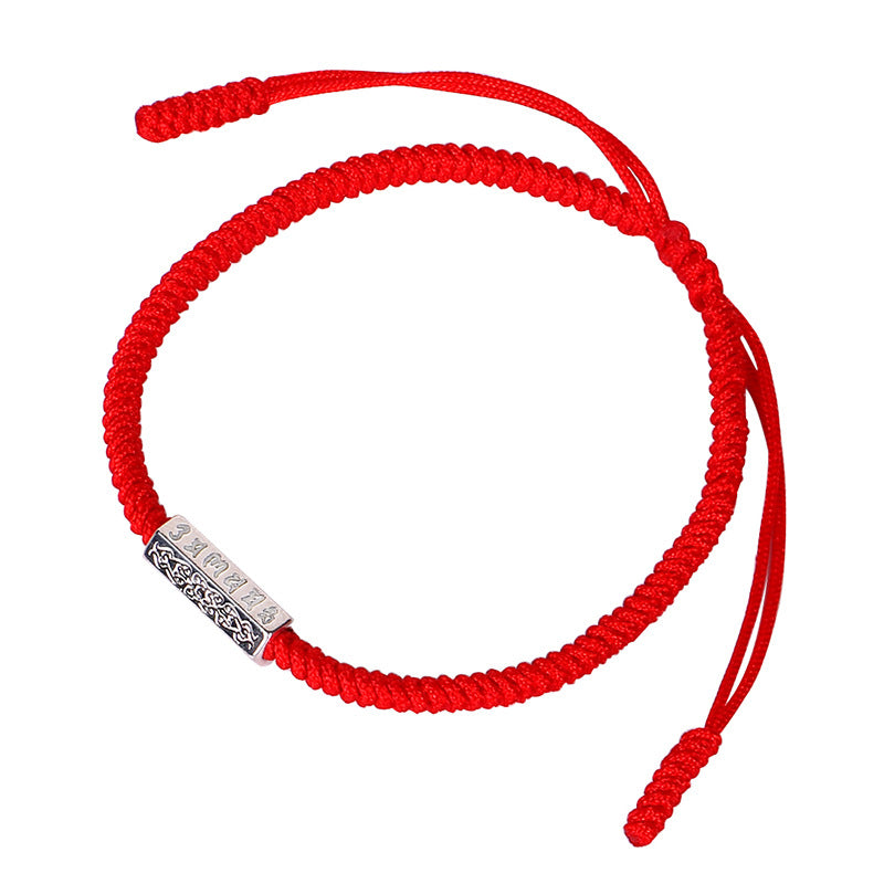 Om Mani Padme Hum Red String Bracelet for Luck Protection