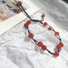 Red Agate Bead Bracelet with Heart Knot