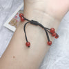 Red Agate Bead Bracelet with Heart Knot