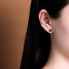 925 Sterling Silver Gold Plated Hetian Jade Stud Earrings