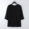 Men's Cotton Linen T-Shirt Elbow Sleeve Loose Fit