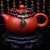 Natural Garnet Blessing Bracelet with Gold-Tone Pixiu Charm