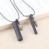 Ebony Wood Dragon Pillar Necklace with Peace Buckle Charm
