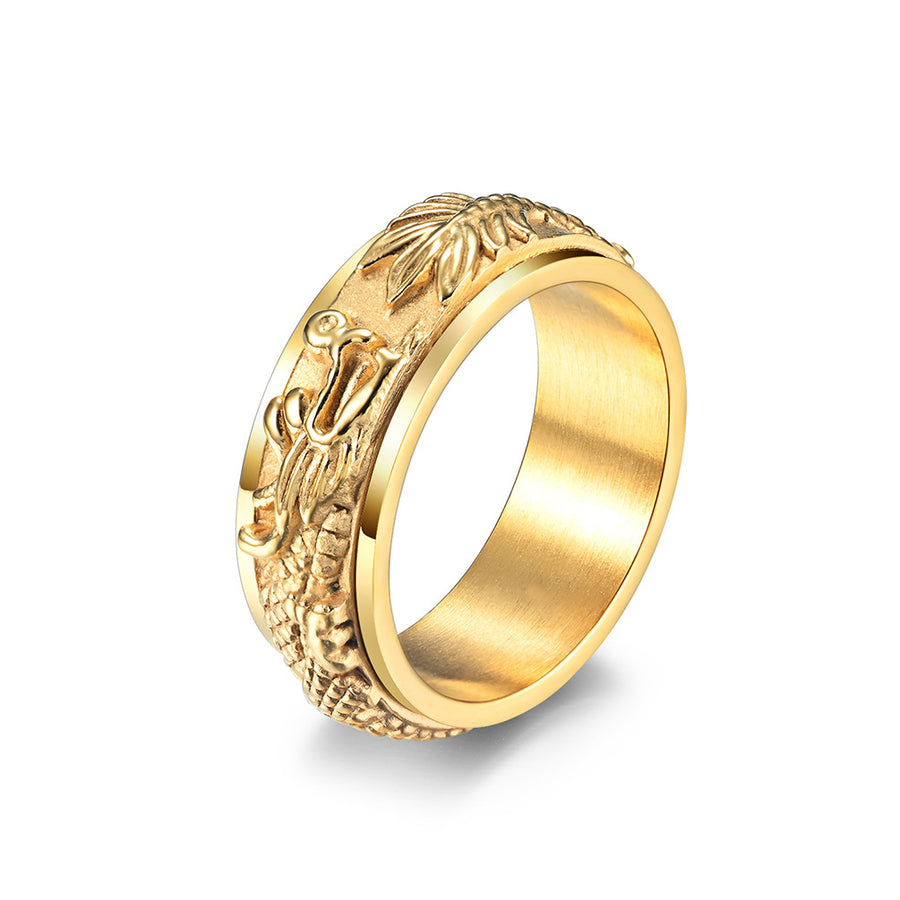 Dragon Titanium Steel Stimulation Rotatable Ring