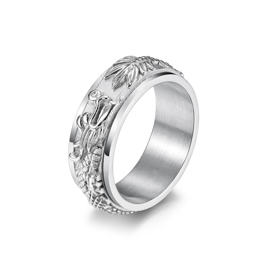 Dragon Titanium Steel Stimulation Rotatable Ring