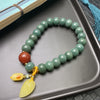 Green Bodhi Seed Bracelet with Tassel and Charms