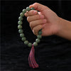 Green Bodhi Seed Bracelet with Tassel and Charms