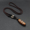 Agate Dzi Necklace with Om Mani Padme Hum