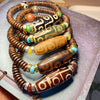 Tibetan Nine-Eye Dzi Bead Bracelet Coconut Shell