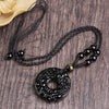 Black Obsidian Pixiu Peace Buckle Necklace Pendant