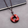 Red Sandalwood Twist Pendant Necklace, Long Cord