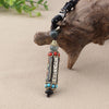 Om Mani Padme Hum Wenge Wood Necklace Pendant