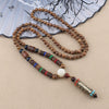 Om Mani Padme Hum Wenge Wood Necklace Pendant