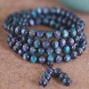 Blue Cat Eye Effect Bead Bracelet 108 Mala