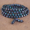 Blue Cat Eye Effect Bead Bracelet 108 Mala