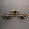 Antique Brass Flower Cuff Bracelet, Open Bangle