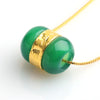 Agate and Chalcedony Bead Bracelet with Gold-Tone Charm
