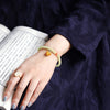 Hetian Jade Bracelet with Amber Pumpkin Charm