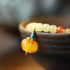 Hetian Jade Bracelet with Amber Pumpkin Charm