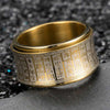 Golden Light Mantra Spinner Ring Stainless Steel