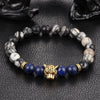 Tiger Eye and Lapis Lazuli Leopard Bracelet