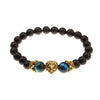Tiger Eye and Lapis Lazuli Leopard Bracelet