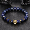 Tiger Eye and Lapis Lazuli Leopard Bracelet