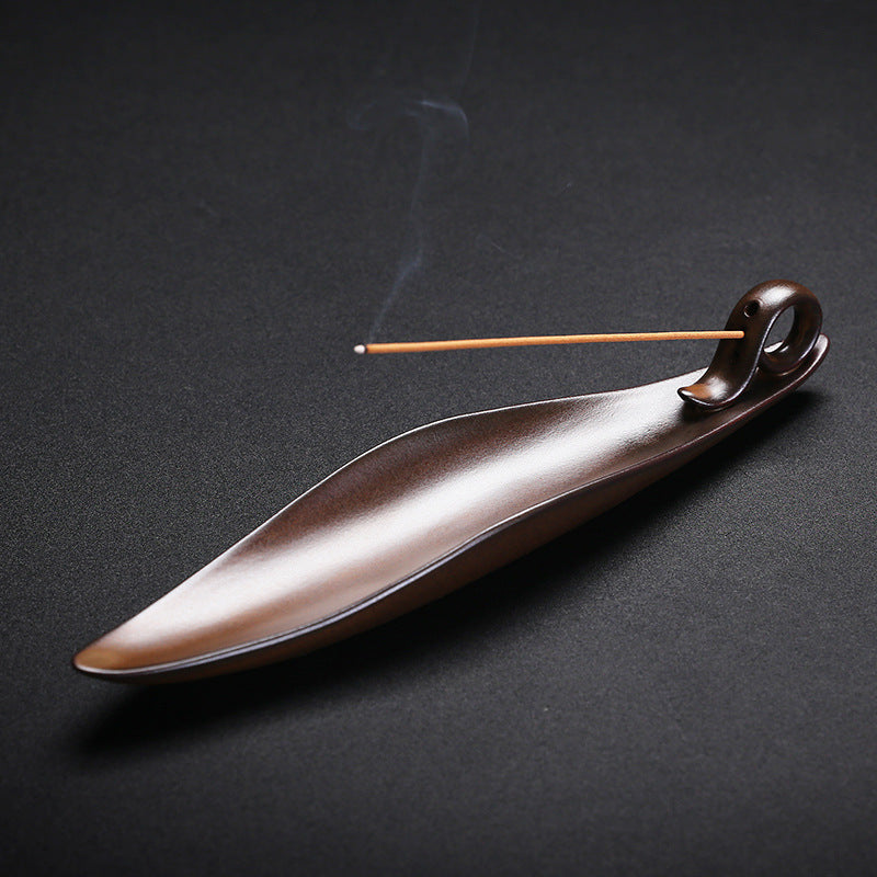 Ceramic Stick Blessing Incense Burner Decoration Leaf Shape